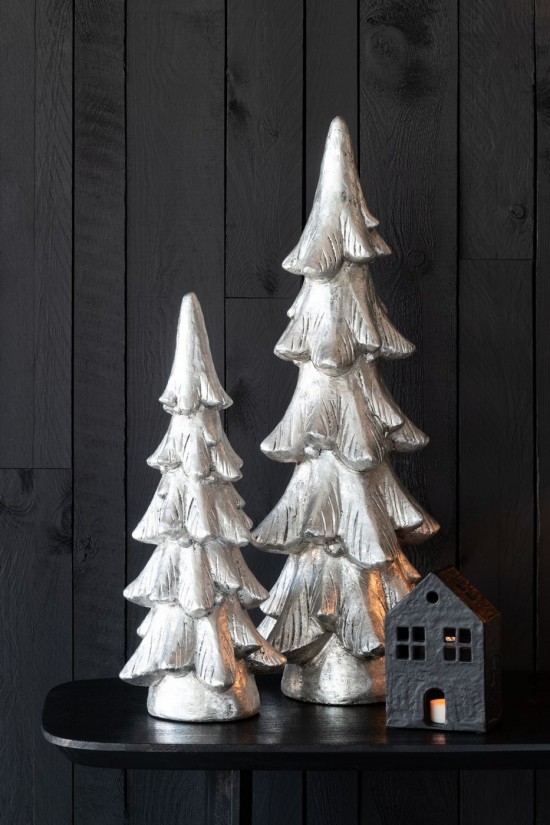 Jolipa Sapin De Noël Sur Base Magnésium Argenté Large.