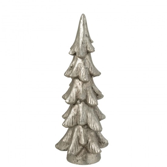 J Line Sapin De Noël Sur Base Magnésium Argenté Large L28xB28xH74 cm Jline 59735 by Jolipa 59735.