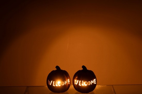 J-Line J Line photophores Jolipa Chandelier Citrouille Welcome Argile Caramel Small.