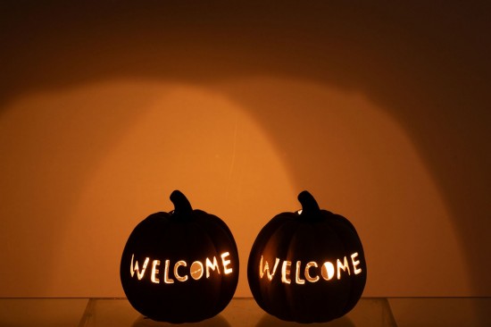 J-Line J Line photophores Jolipa Chandelier Citrouille Welcome Argile Caramel Large.