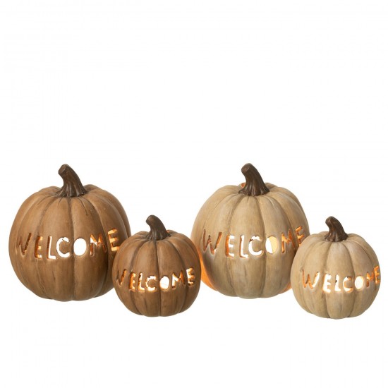 J-Line J Line photophores Chandelier Citrouille Welcome Argile Caramel Large.