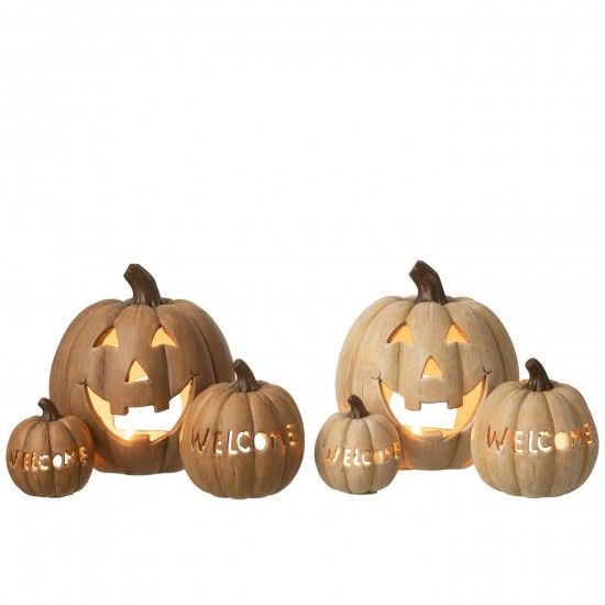 J-Line J Line photophores Chandelier Citrouille Halloween Argile Caramel.