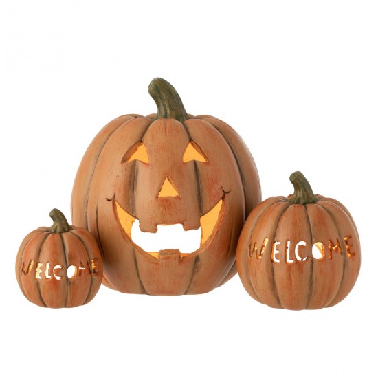 J-Line J Line potirons giraumons courges statuettes Citrouille Halloween Argile Caramel.