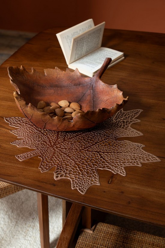 Jolipa Set De Table Feuille Plastique Marron.