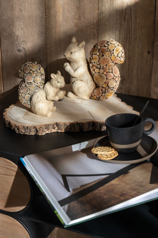 Jolipa Écureuil Imitation Bois Polyrésine Naturel Large.