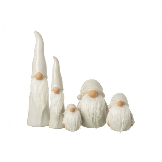 J-Line J Line lutins statuettes Jolipa Lutin Chapeau Pointu Porcelaine Gris Clair Large.