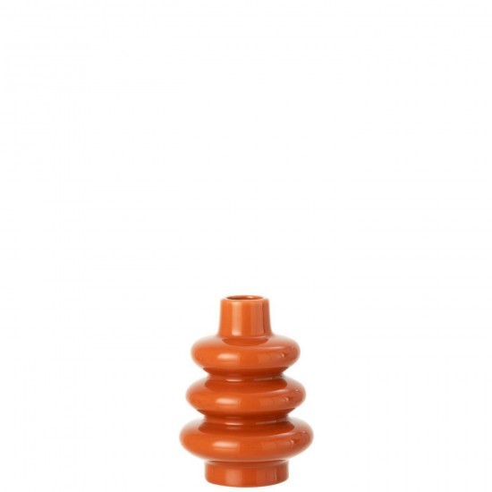 J Line Vase Buoys Porcelaine Brillante Terracotta Small L11xB11xH14 cm Jline 59813 by Jolipa 59813.