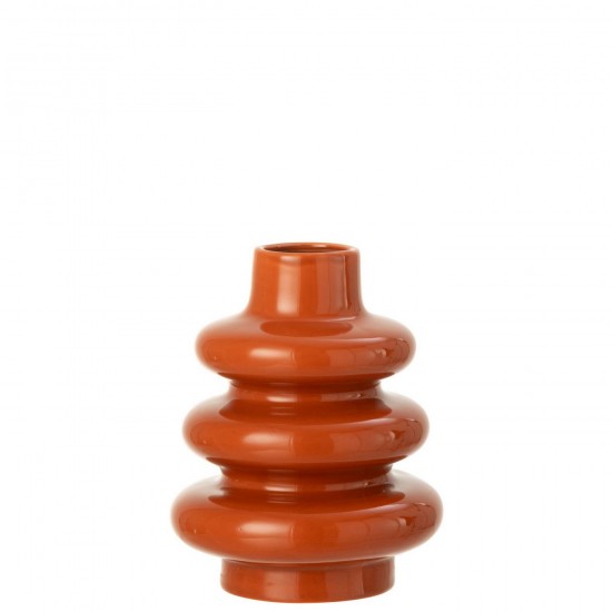 J Line Vase Buoys Porcelaine Brillante Terracotta Large L18xB18xH24 cm Jline 59815 by Jolipa 59815.