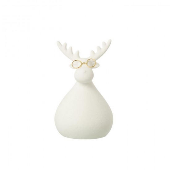 J Line Renne Lunettes Porcelaine Blanc Doré Medium L13xB11xH21 cm Jline 59822 by Jolipa 59822.