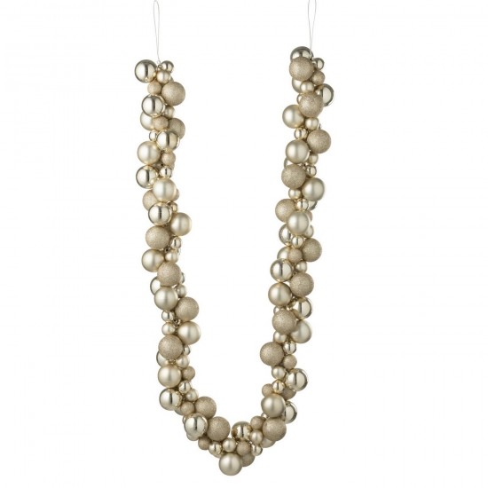 J Line Guirlande Boules De Noël Plastique Beige Clair L160xB10xH10 cm Jline 59879 by Jolipa 59879.