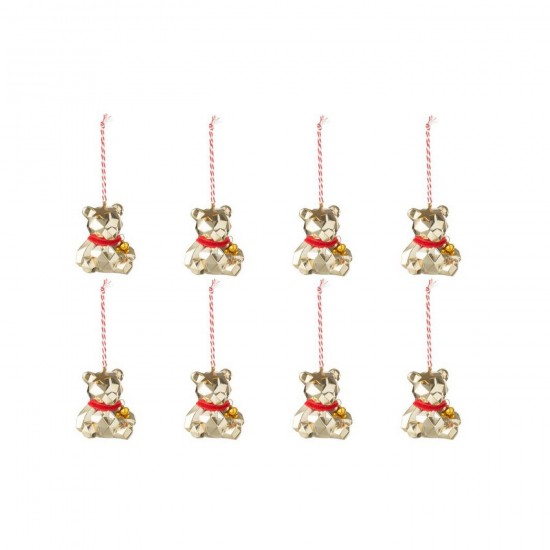 J Line Boite De 8 Suspension Ours Plastique Doré Rouge Noël L25xB15xH4 cm Jline 59908 by Jolipa 59908.