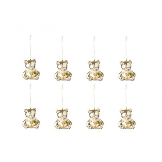 J Line Boite De 8 Suspension Ours Plastique Doré Blanc L25xB15xH4 cm Jline 59909 by Jolipa 59909.