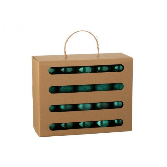J Line Boite De 40 Boule De Noël Plastique Vert Foncé L25xB10xH20 cm Jline 59925 by Jolipa 59925.