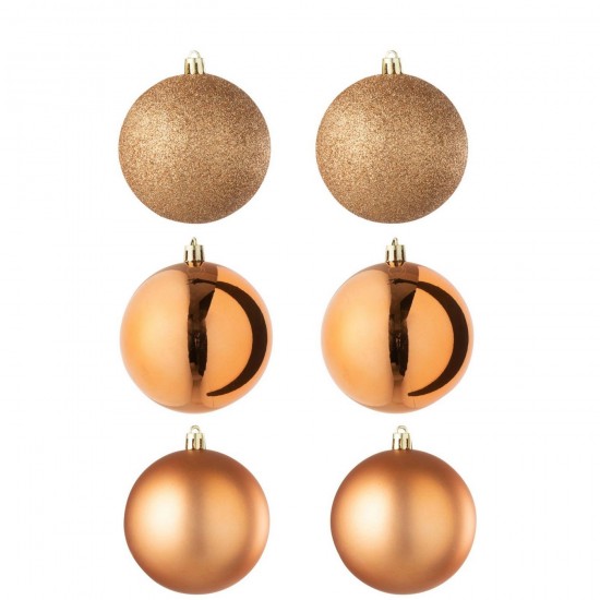 J Line Boite De 6 Boule De Noël Plastique Orange L16xB8xH24 cm Jline 59945 by Jolipa 59945.