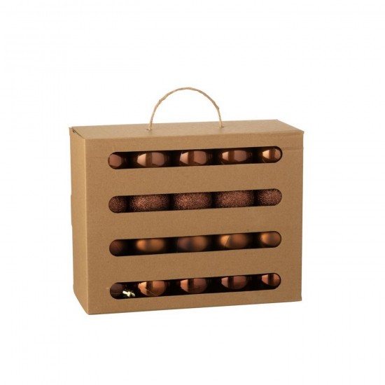 J Line Boite De 40 Boule De Noël Plastique Marron Foncé L25xB10xH20 cm Jline 59951 by Jolipa 59951.
