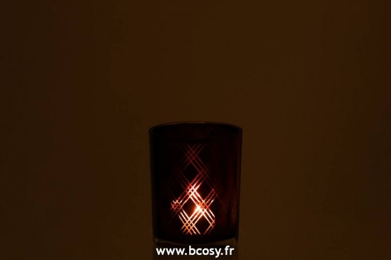 J-Line photophores Jolipa Jline Photophore Quadrille Verre Mauve Fonce Medium