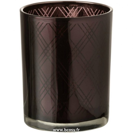 J Line Photophore Quadrille Verre Mauve Fonce Medium 13H Jline 6045 by Jolipa 6045