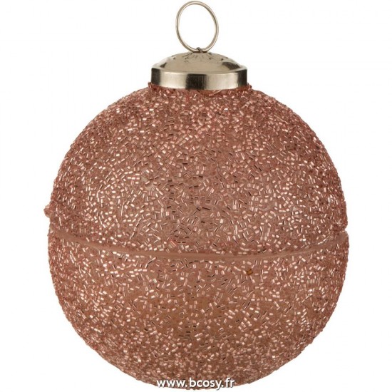 J Line Bougie Boule De Noel Perle Verre Rose Ø10 Jline 6099 by Jolipa 6099