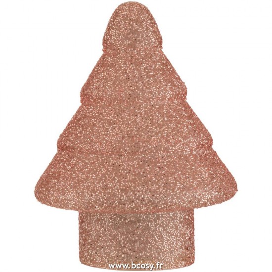 J Line Sapin De Noel Led Perle Verre Rose Small 23H Jline 6106 by Jolipa 6106