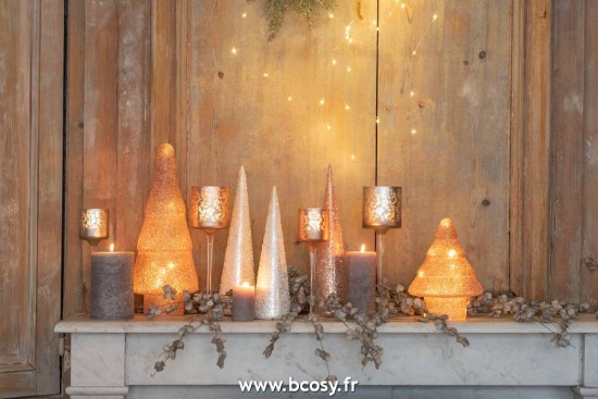 J-Line Arbol De Navidad Led Perla Cristal Rosa Large