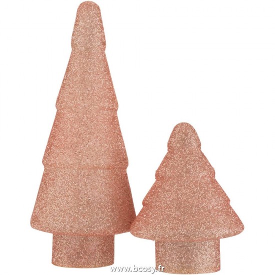Jolipa Jline Sapin De Noel Led Perle Verre Rose Large