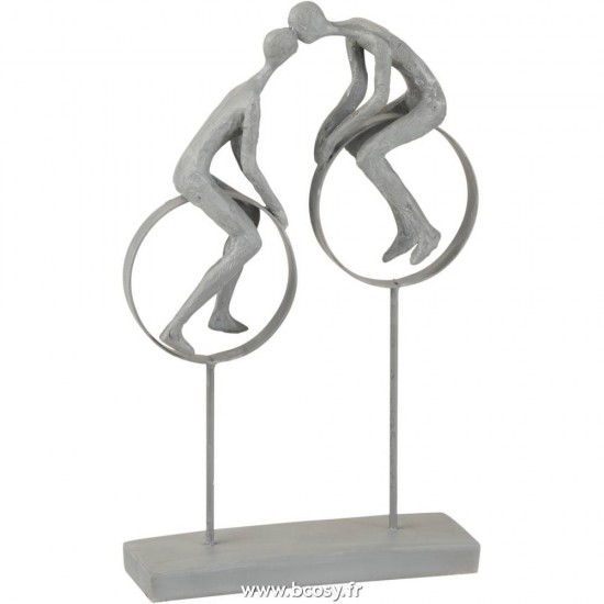 J Line Couple Sur Cercle Resine Gris 34H Jline 6173 by Jolipa 6173