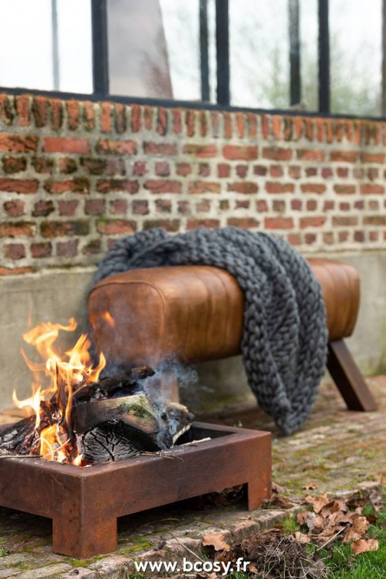 J-Line Panca Pelle/Legno Cognac 