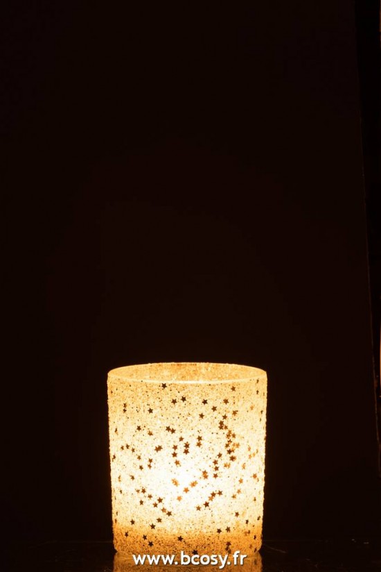 J-Line photophores Jolipa Jline Photophore Etoiles Verre Argent