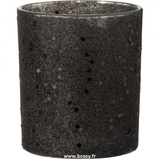 J Line Photophore Etoiles Verre Noir 10H Jline 6541 by Jolipa 6541