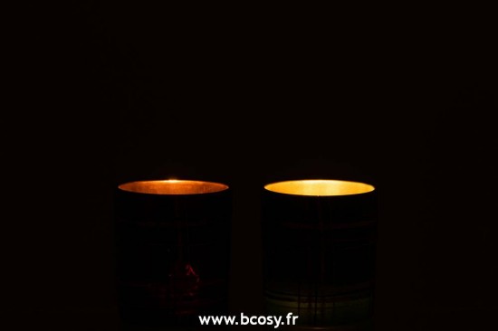 J-Line photophores Jolipa Jline Photophore Quadrille Verre Rouge Vert Large Assortiment De 2