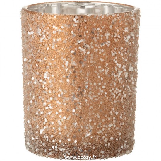 J Line Photophore Perles Verre Saumon Fonce Large 12H Jline 6571 by Jolipa 6571