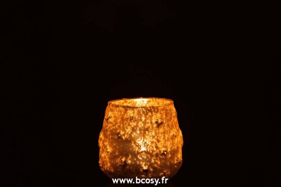 J-Line photophores Jolipa Jline Photophore Etoile Verre Antique Or Small