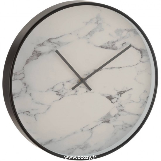 J Line Horloge Marbre Plastique Noir Ø40 Jline 6623 by Jolipa 6623