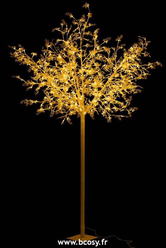 J-Line arbres sapins de noel sur pied Jolipa Jline Arbre Feuilles Paillettes Led Metal Argent Extra Large