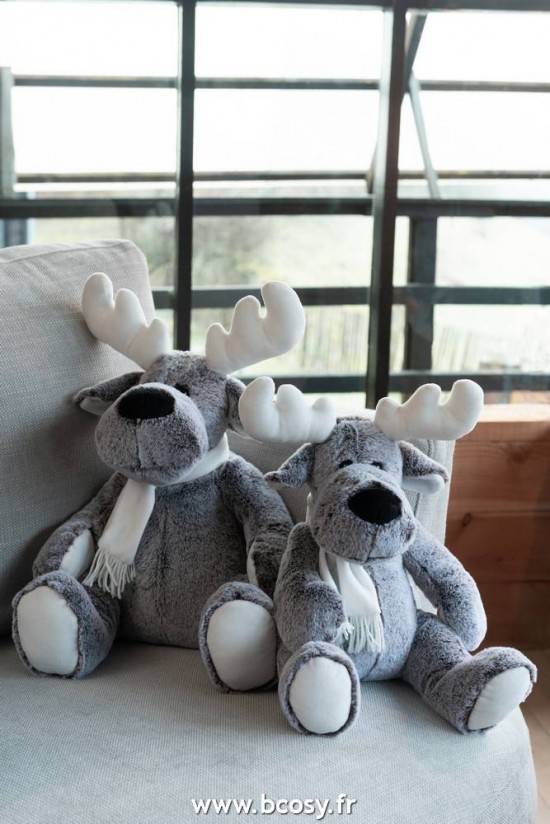 Jolipa Jline Elan Echarpe Peluche Gris Blanc Large