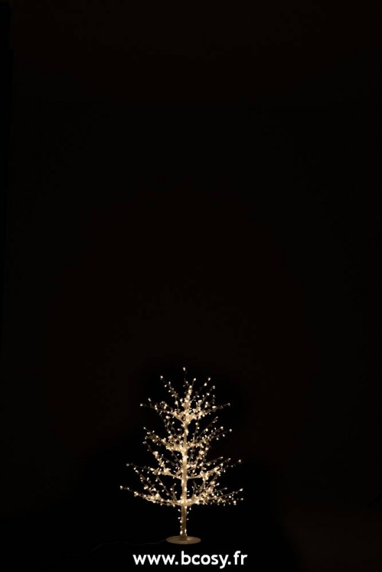J-Line arbres sapins de noel sur pied Jolipa Jline Arbre Nu Led Perles Metal Blanc Small