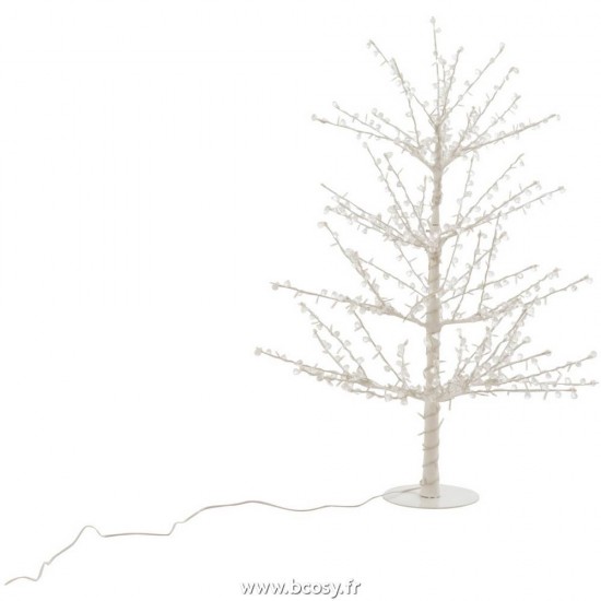 J Line Arbre Nu+Led+Perles Metal Blanc Small 120H Jline 6830 by Jolipa 6830
