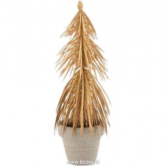 J Line Sapin En Pot Paillettes Plastique Or Jline 6866 by Jolipa 6866