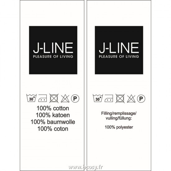 J-Line coussins Jolipa Jline Coussin Ourlet Coton Blanc Gris 45X45Cm