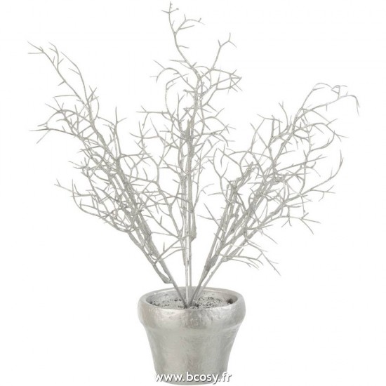 J Line Arbre En Pot Paillettes Plastique Argent Jline 6886 by Jolipa 6886