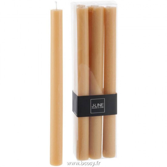 J Line Boite 6 Bougies Chauffe Plat Ocre 13H 24H Jline 68993 by Jolipa 68993