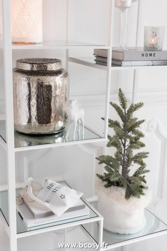 Jolipa Jline Branche De Sapin En Pot Paillettes Plastique Vert Small