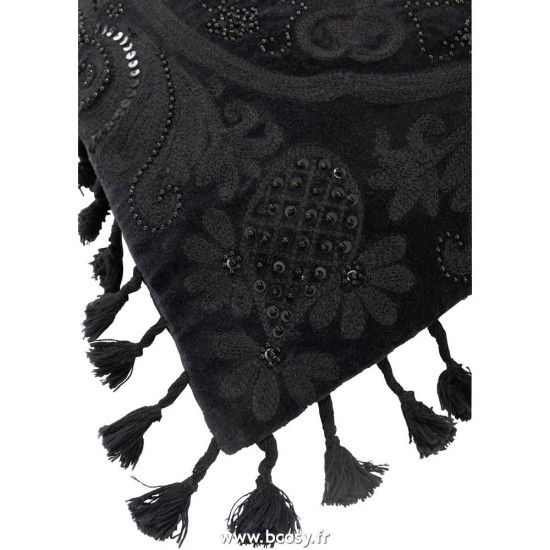 J-Line coussins Jolipa Jline Coussin Marocain Coton Noir