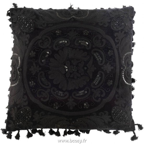 J Line Coussin Marocain Coton Noir Jline 7082 by Jolipa 7082