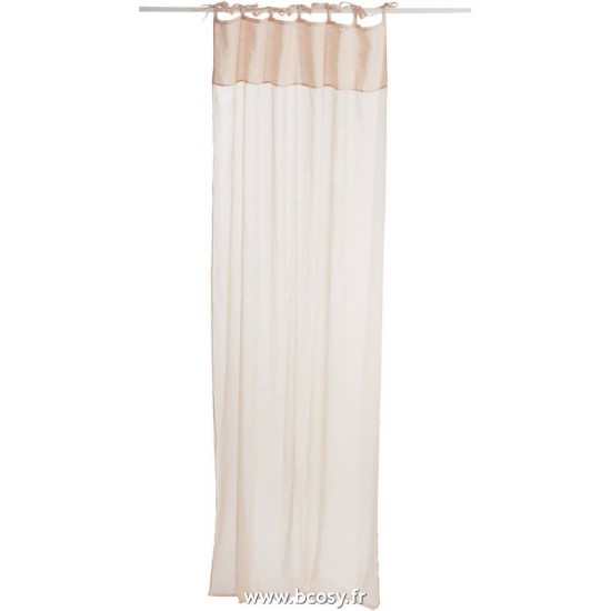 J Line Rideau Voile Coton+Lin Rose Clair L140xH290 Jline 71648 by Jolipa 71648