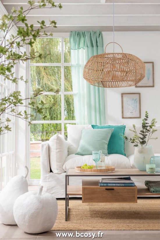 Jolipa J Line Jline Rideau Voile Coton Lin Menthe