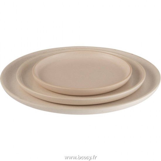 J-Line assiettes Jolipa Jline Assiette Marie Ceramique Creme Large