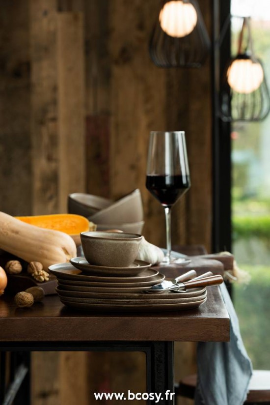 J-Line bols Bol Louise Ceramique Cognac Small