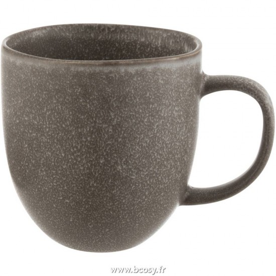 J Line Tasse Louise Ceramique Marron Jline 7191 by Jolipa 7191 Assortiment de 6 pcs