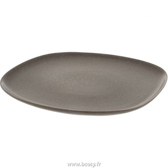 J Line Assiette Louise Ceramique Marron Large Ø26 Jline 7198 by Jolipa 7198 Assortiment de 4 pcs
